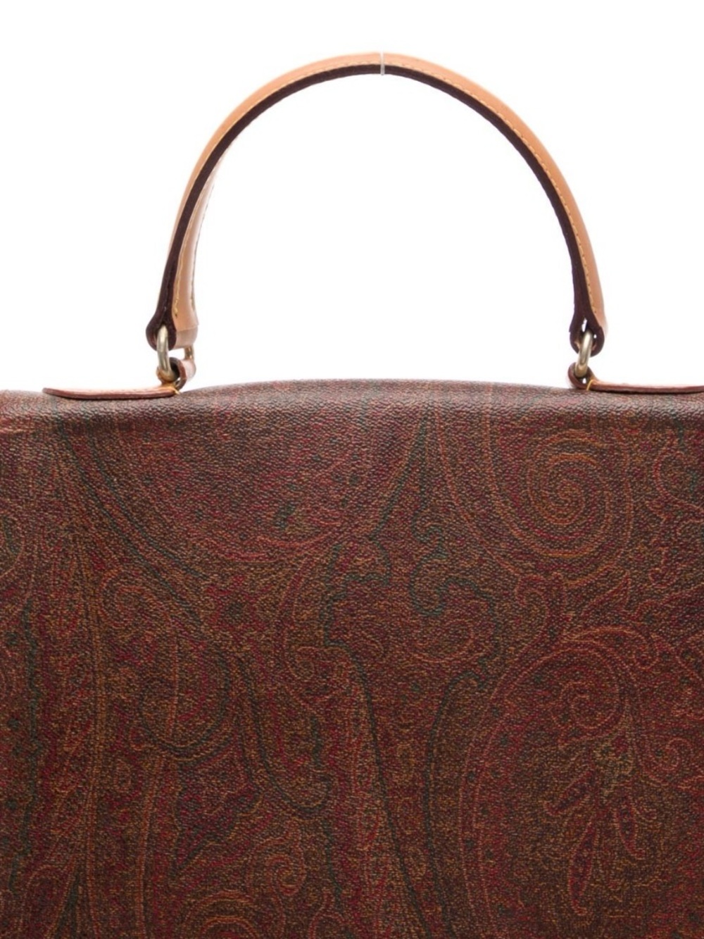 Etro Paisley Top-Handle Bag in Brown and Red Tones - Picture 3 of 16